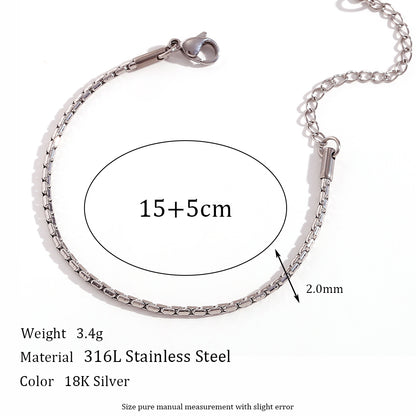 Simple Style Classic Style Oval Stainless Steel Bracelets