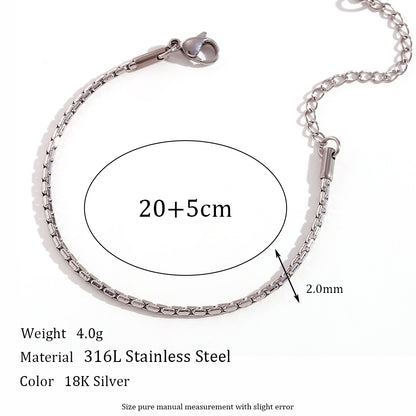 Simple Style Classic Style Oval Stainless Steel Women's Anklet