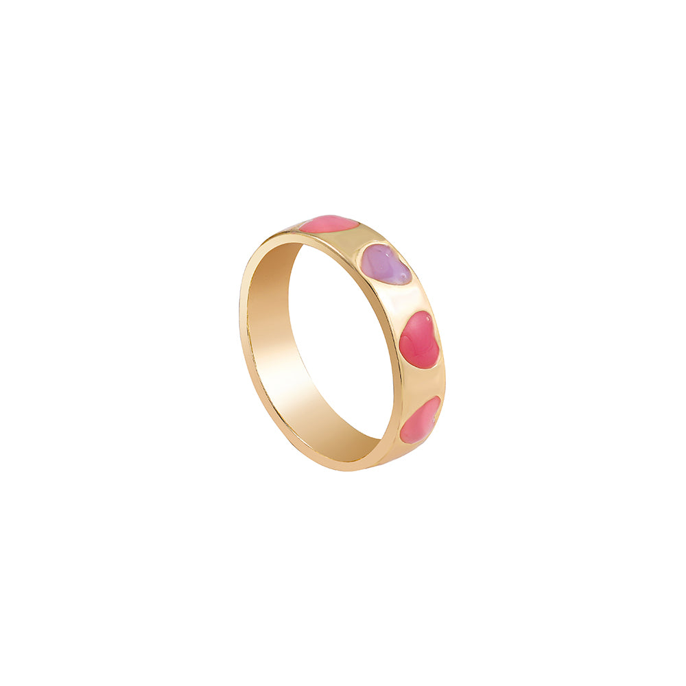 Elegant Heart Shape Alloy Printing Women's Rings