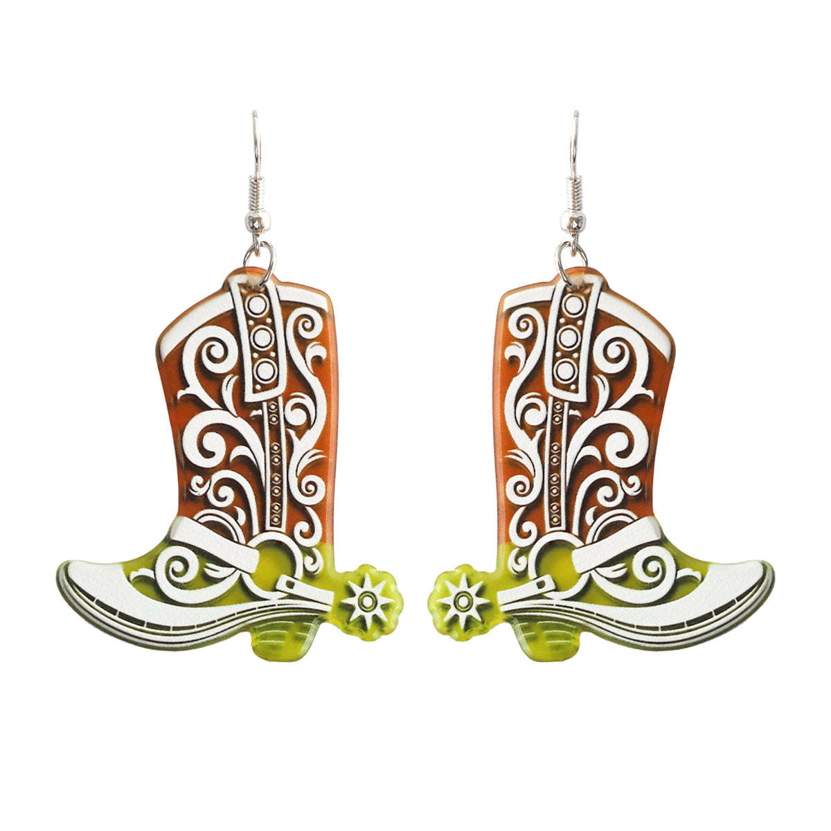 1 Pair Exaggerated Cowboy Style Boots Inlay Alloy Plastic Resin Drop Earrings