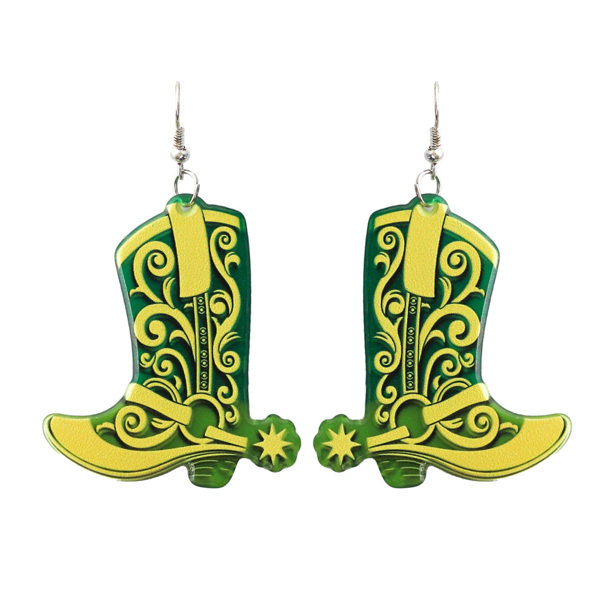 1 Pair Exaggerated Cowboy Style Boots Inlay Alloy Plastic Resin Drop Earrings