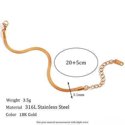 Simple Style Classic Style Solid Color 18k Gold Plated Stainless Steel Wholesale Anklet