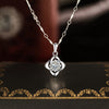 Elegant Luxurious Four Leaf Clover Sterling Silver Plating Inlay Zircon White Gold Plated Pendant Necklace