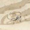 Vintage Style Flower Copper Asymmetrical Open Rings