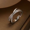 Simple Style Solid Color Copper Plating Inlay Zircon Gold Plated Open Rings