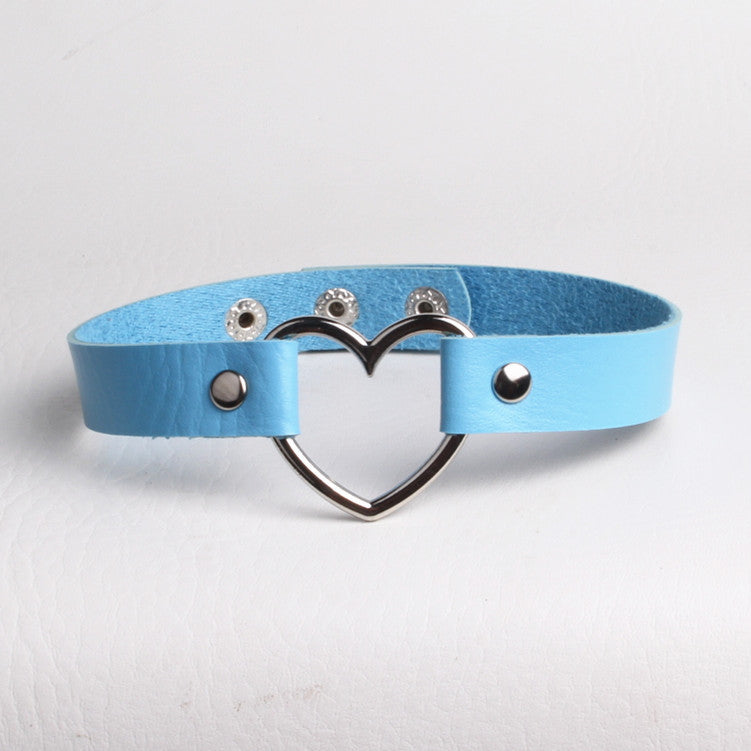 Lady Heart Shape Pu Leather Wholesale Necklace