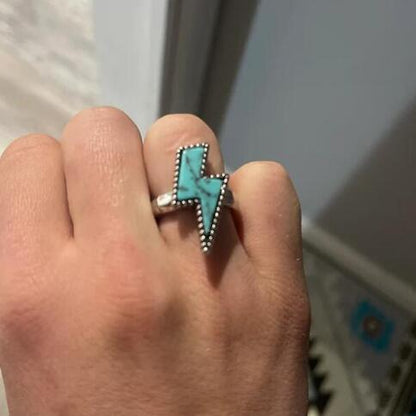 Retro Classic Style Lightning Alloy Plating Inlay Turquoise Unisex Rings