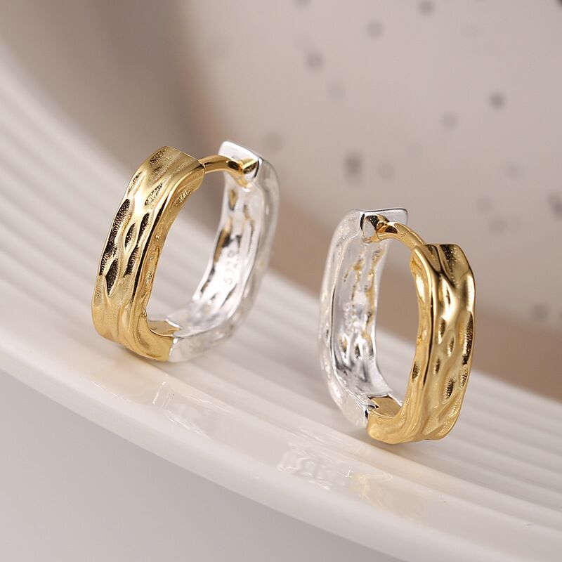 1 Pair Commute Color Block Plating Copper Gold Plated Earrings