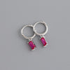 1 Pair Modern Style Square Inlay Copper Zircon Earrings