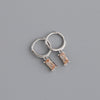 1 Pair Modern Style Square Inlay Copper Zircon Earrings