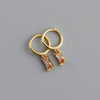 1 Pair Modern Style Square Inlay Copper Zircon Earrings