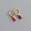 1 Pair Modern Style Square Inlay Copper Zircon Earrings