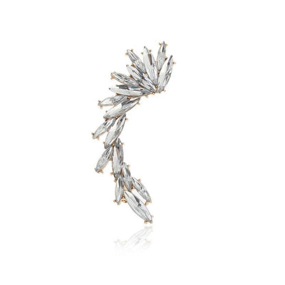 1 Piece Modern Style Leaf Plating Inlay Alloy Rhinestones Ear Cuffs