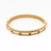 Retro Round Copper Plating Inlay Artificial Gemstones Bangle