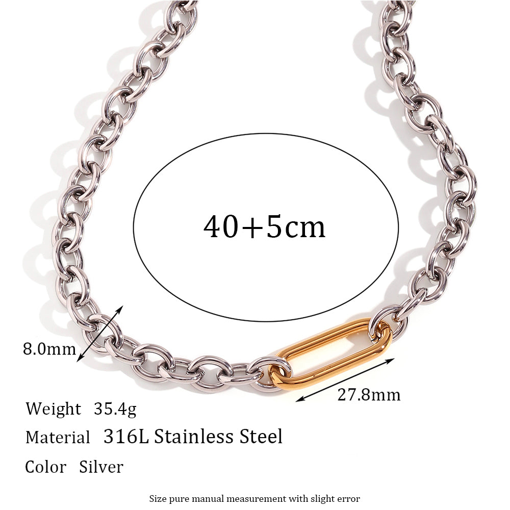 Vintage Style Classic Style Oval Stainless Steel Plating 18k Gold Plated Bracelets Necklace