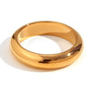 Wholesale Jewelry Simple Style Classic Style Round 304 Stainless Steel 18K Gold Plated Plating Rings
