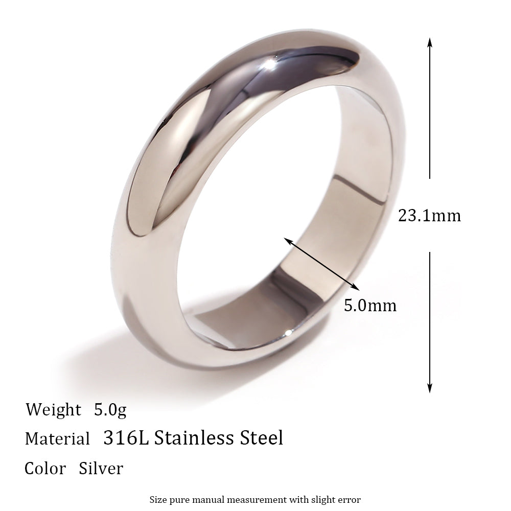 Wholesale Jewelry Simple Style Classic Style Round 304 Stainless Steel 18K Gold Plated Plating Rings