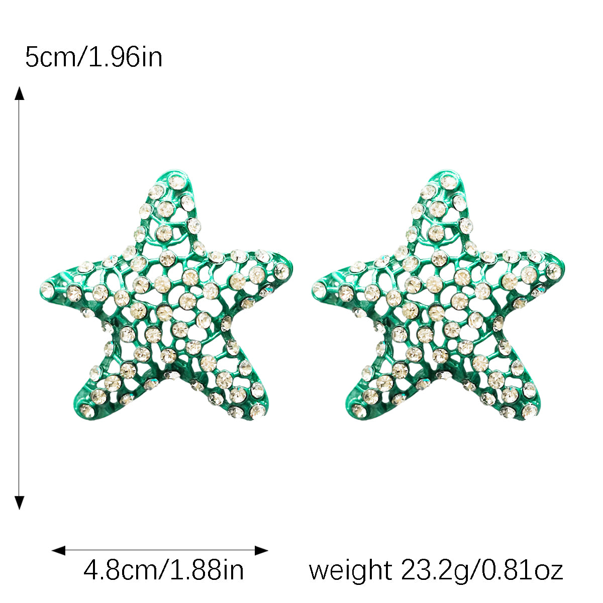 1 Pair Vacation Marine Style Starfish Inlay Alloy Resin Ear Studs