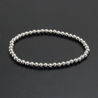 Hip-Hop Retro Round 304 Stainless Steel Bracelets In Bulk