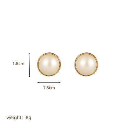 1 Pair Retro Commute Round Spiral Stripe Plating Inlay Copper Artificial Pearls Zircon 14k Gold Plated 18k Gold Plated Ear Studs