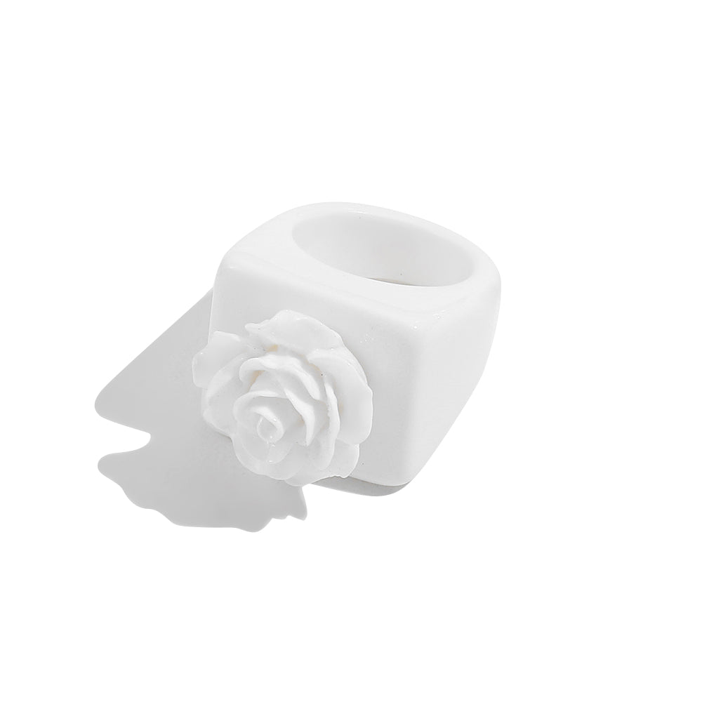 Cute Sweet Flower Resin Women's Rings