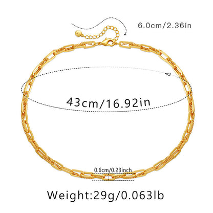 Ig Style Simple Style Solid Color Copper Plating Chain 18k Gold Plated Necklace