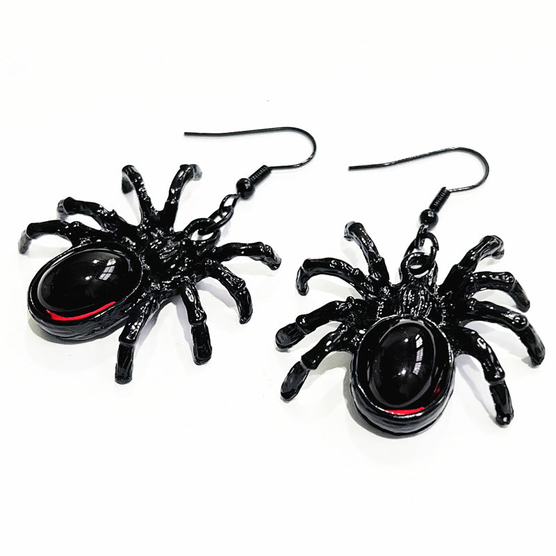 1 Pair Punk Animal Spider Plating Artificial Crystal Alloy Drop Earrings