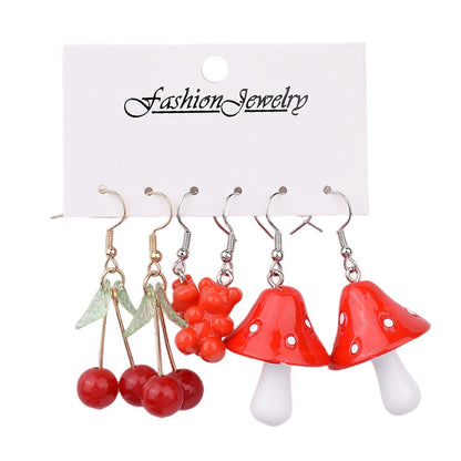 1 Set Simple Style Fruit Enamel Arylic Drop Earrings