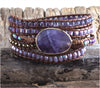 Wholesale Ethnic Style Round Natural Stone Beaded Artificial Gemstones Bracelets