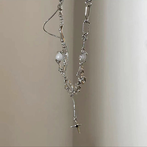 Casual Simple Style Star Heart Shape Rectangle Titanium Steel Plating Inlay Zircon Pendant Necklace