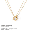 Simple Style Solid Color Stainless Steel Plating Gold Plated Layered Necklaces