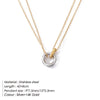 Simple Style Solid Color Stainless Steel Plating Gold Plated Layered Necklaces