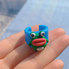 Simple Style Cartoon Plastic Resin Handmade Women's Open Rings