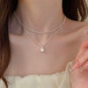 Simple Style Round Natural Stone Freshwater Pearl Copper Plating Gold Plated Necklace