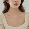 Simple Style Round Natural Stone Freshwater Pearl Copper Plating Gold Plated Necklace