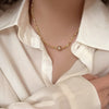 Simple Style Round Natural Stone Freshwater Pearl Copper Plating Gold Plated Necklace