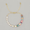 Sweet Letter Color Block Arylic Soft Clay Wholesale Bracelets