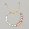 Sweet Letter Color Block Arylic Soft Clay Wholesale Bracelets