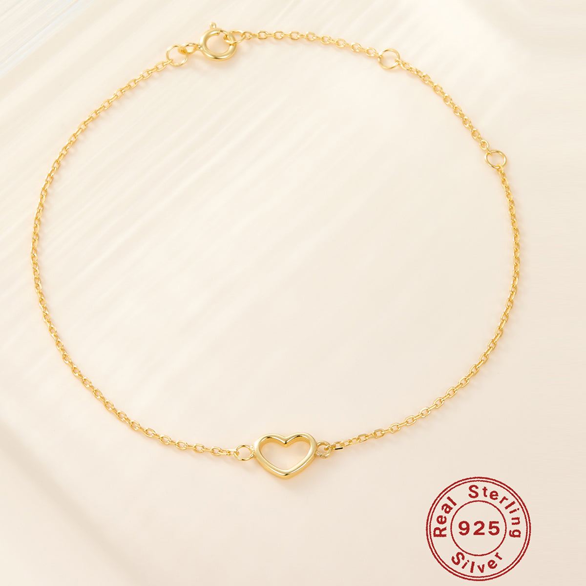 Lady Heart Shape Sterling Silver Plating 18k Gold Plated White Gold Plated Bracelets