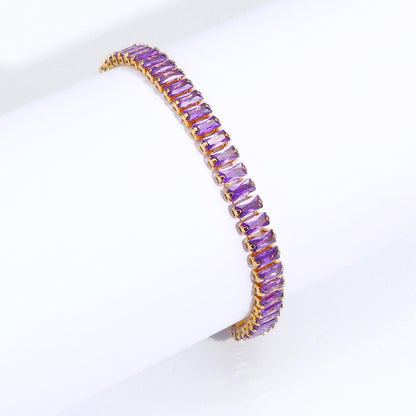 Sweet Color Block Copper Inlay Zircon Bracelets