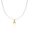 Basic Simple Style Letter Gold Plated Zircon Imitation Pearl Wholesale Pendant Necklace