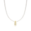 Basic Simple Style Letter Gold Plated Zircon Imitation Pearl Wholesale Pendant Necklace