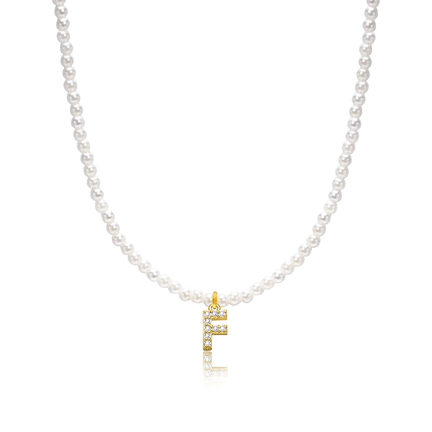 Basic Simple Style Letter Gold Plated Zircon Imitation Pearl Wholesale Pendant Necklace