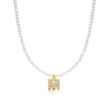 Basic Simple Style Letter Gold Plated Zircon Imitation Pearl Wholesale Pendant Necklace