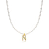 Basic Simple Style Letter Gold Plated Zircon Imitation Pearl Wholesale Pendant Necklace