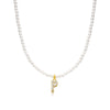 Basic Simple Style Letter Gold Plated Zircon Imitation Pearl Wholesale Pendant Necklace