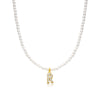 Basic Simple Style Letter Gold Plated Zircon Imitation Pearl Wholesale Pendant Necklace