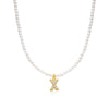 Basic Simple Style Letter Gold Plated Zircon Imitation Pearl Wholesale Pendant Necklace