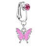 Casual Shiny Letter Heart Shape Butterfly Stainless Steel Inlay Zircon Belly Ring