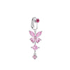 Casual Shiny Letter Heart Shape Butterfly Stainless Steel Inlay Zircon Belly Ring